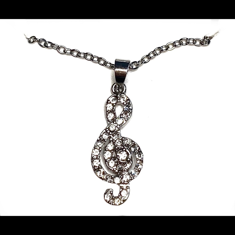 Silver Treble Clef Necklace